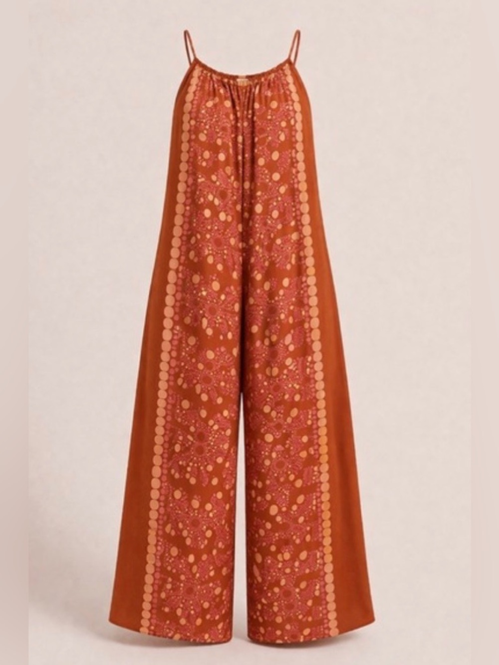 NWT | Anthropologie | Boho Orange Wide Leg Jumpsuit | Size XL